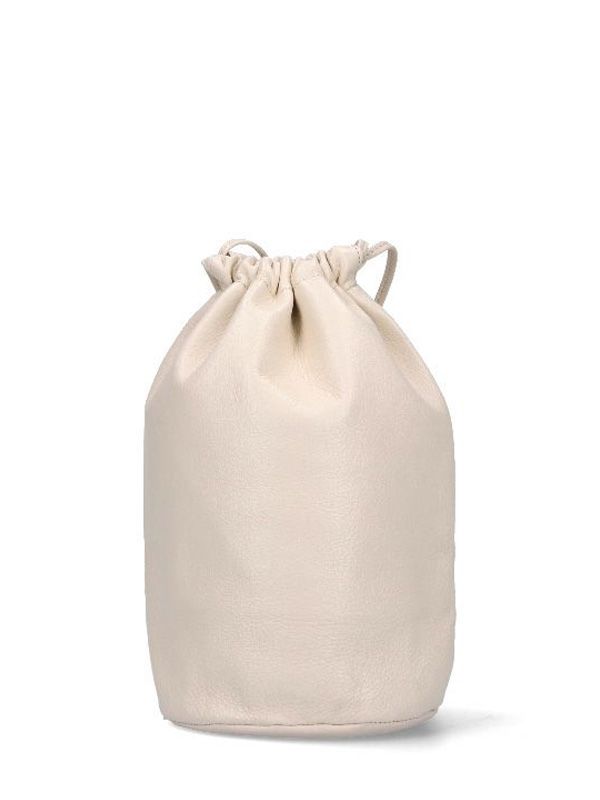 Big Round String Leather Pouch Shoulder
  Bag