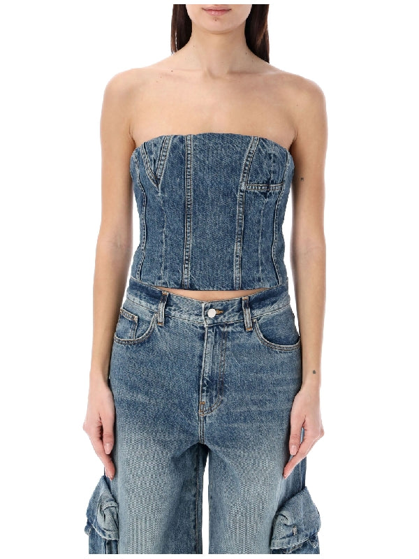 Ma Denim Bustier Top