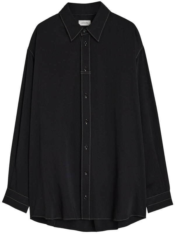 Contrast Stitch Viscose Shirt