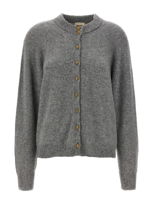 Gold Button Cashmere Cardigan
