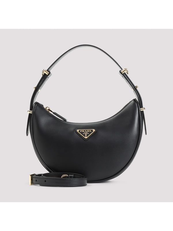 Arque Triangle Logo Calfskin Shoulder Bag