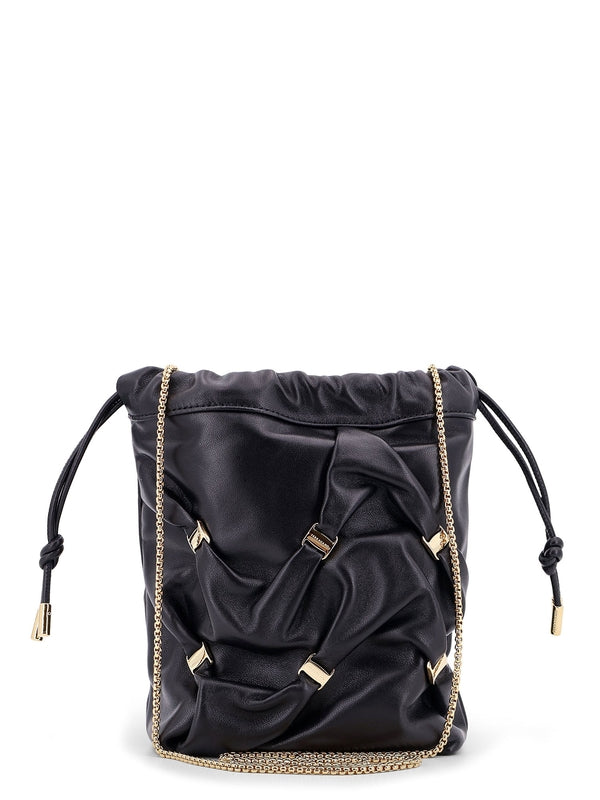 Bara Bow Detail Leather Mini Bucket Bag