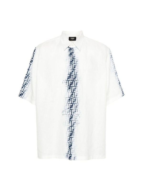 Ffパターンリネン半袖シャツ