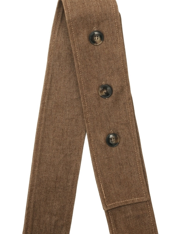 Brown Denim Messenger Bag