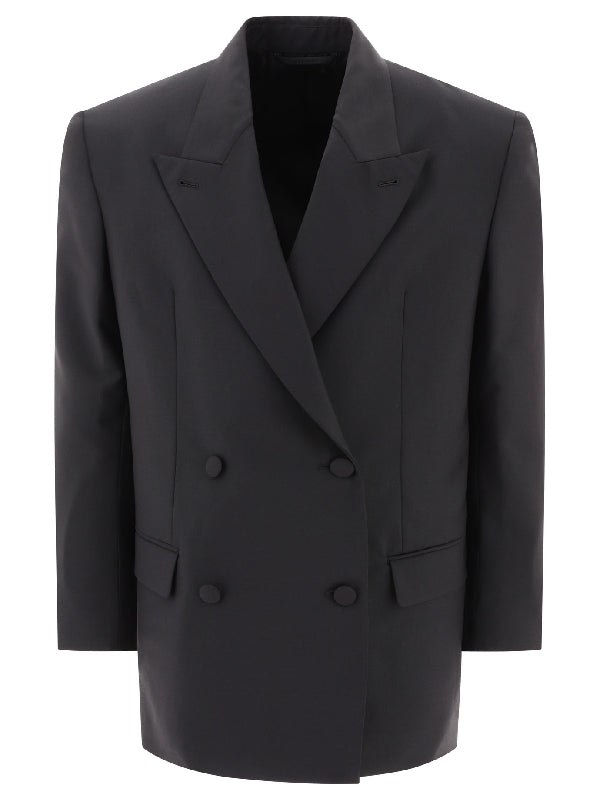 Wool Mohair Double-Breasted Jacket