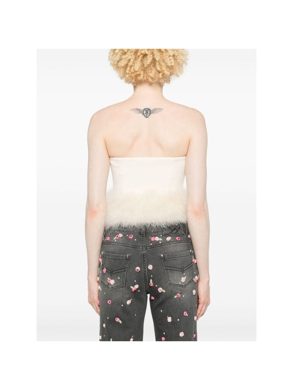 Feather Accent Crop Sleeveless