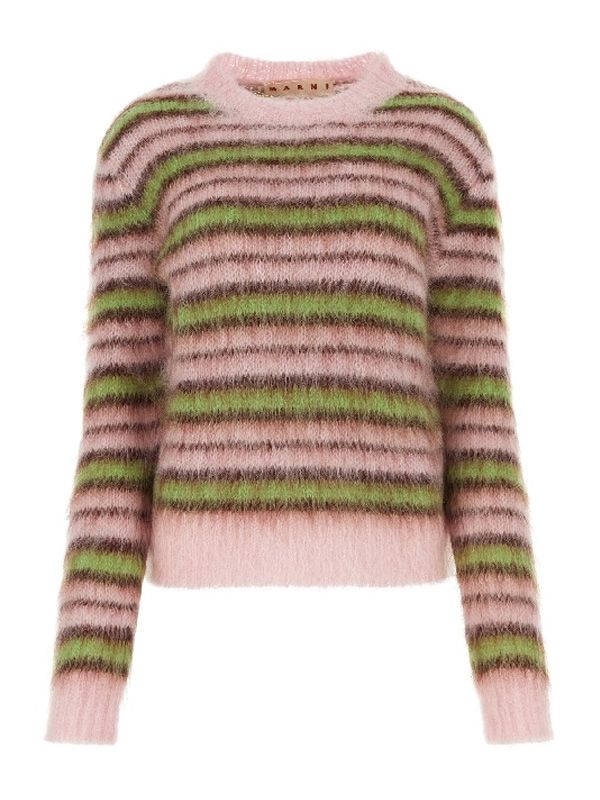 Stripe Mohair Knit Top