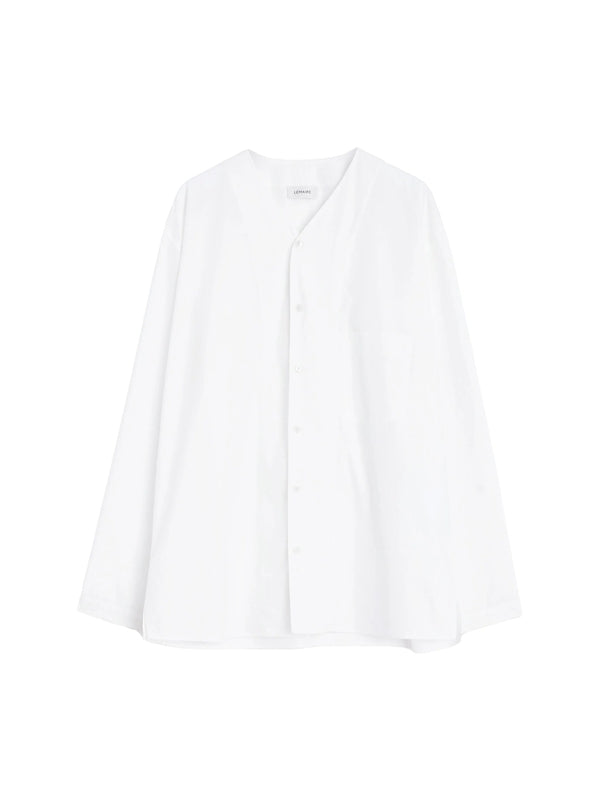 V-neck Cotton Poplin Shirt
