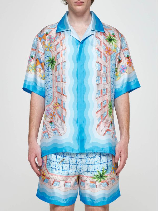 Printing Silk Short Sleeve Shirt