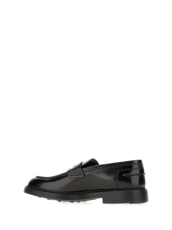 Black Leather Penny Loafers