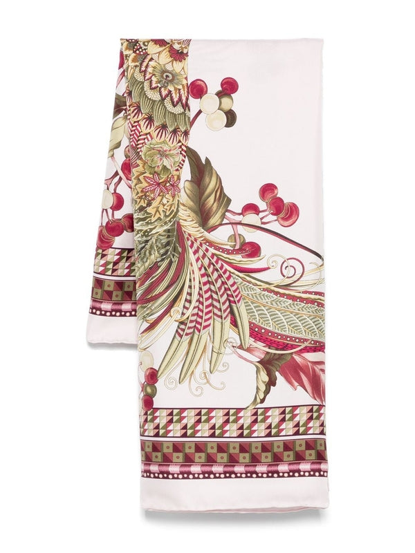 Peacock Printing Silk Scarf