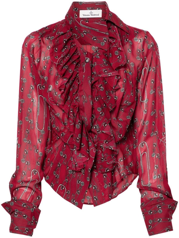 All-Over Printed Ruffle Detail
  Blouse