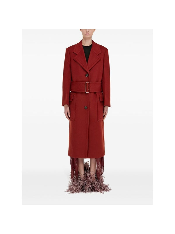 Belt Detail Wool Cashmere Coat