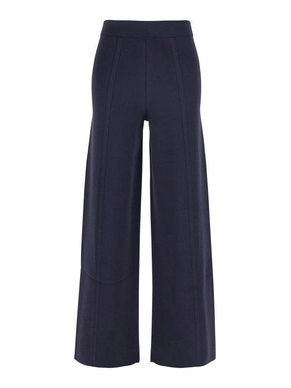 'Assiro' Blue Pants with Wide Leg in Viscose Blend Woman Trousers
