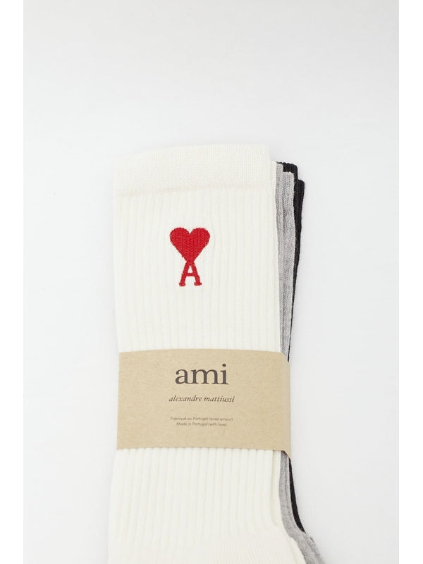 Ami Black White Grey Socks