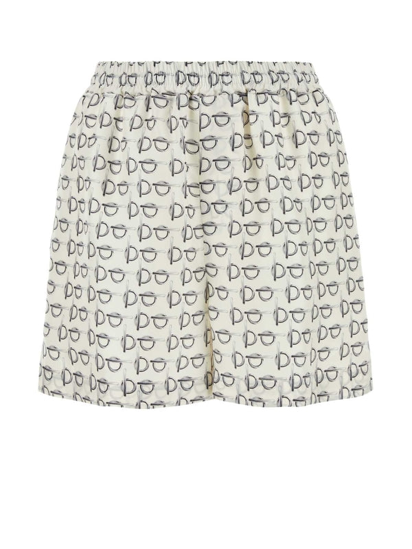 B Pattern Silk Shorts