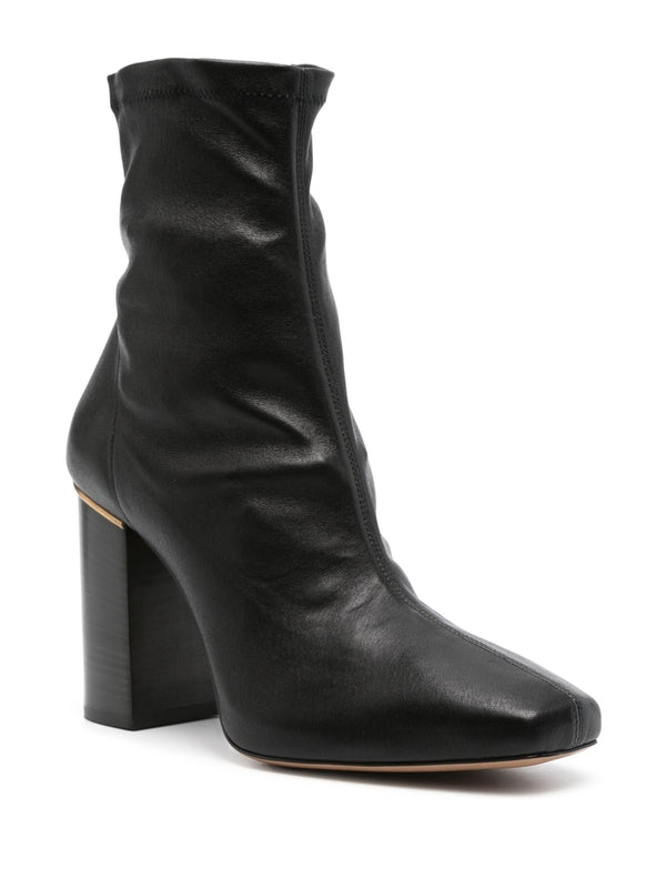 Ambre Leather Ankle Boot Heels