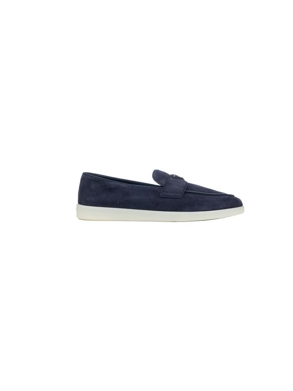 Triangle Logo Suede Loafers