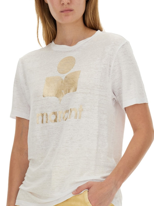 Zewel Logo Printed Linen T-Shirt