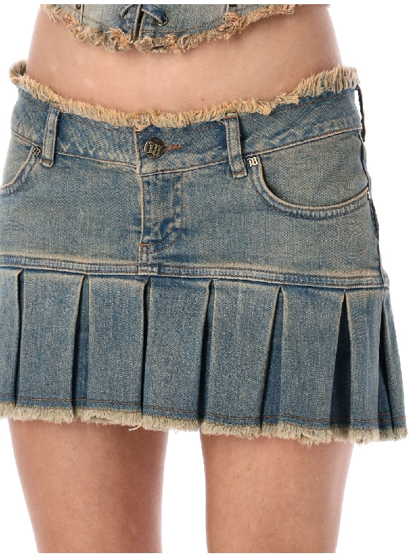 MISBHV - Pleated Detail Denim Skirt - Jente