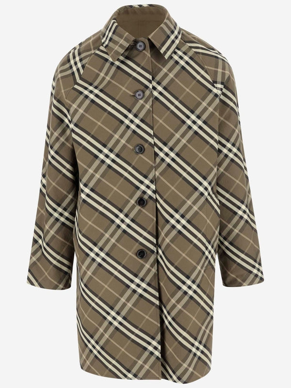 Check Pattern Trench Coat