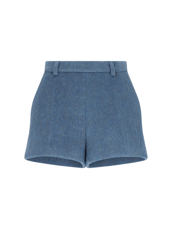 Back Logo Wool Mohair Shorts