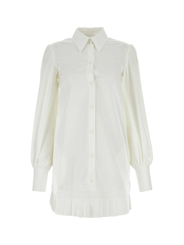 Ow Logo Pleated Shirt Dress