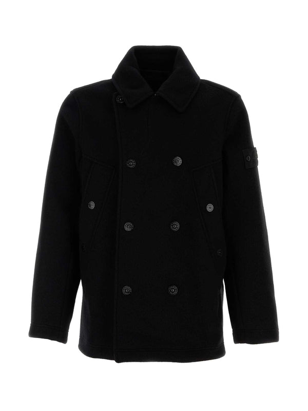 Woven Patch Wool Double
  Peacoat