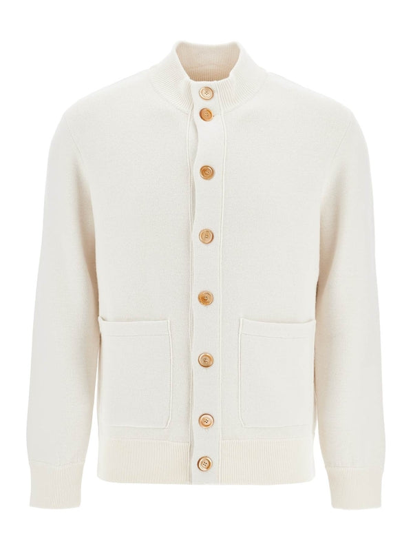 Wool Cashmere Button Cardigan