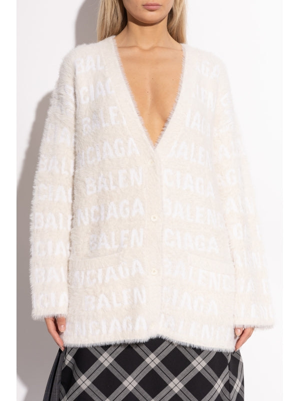 All-Over Logo Wool Blend
  Cardigan