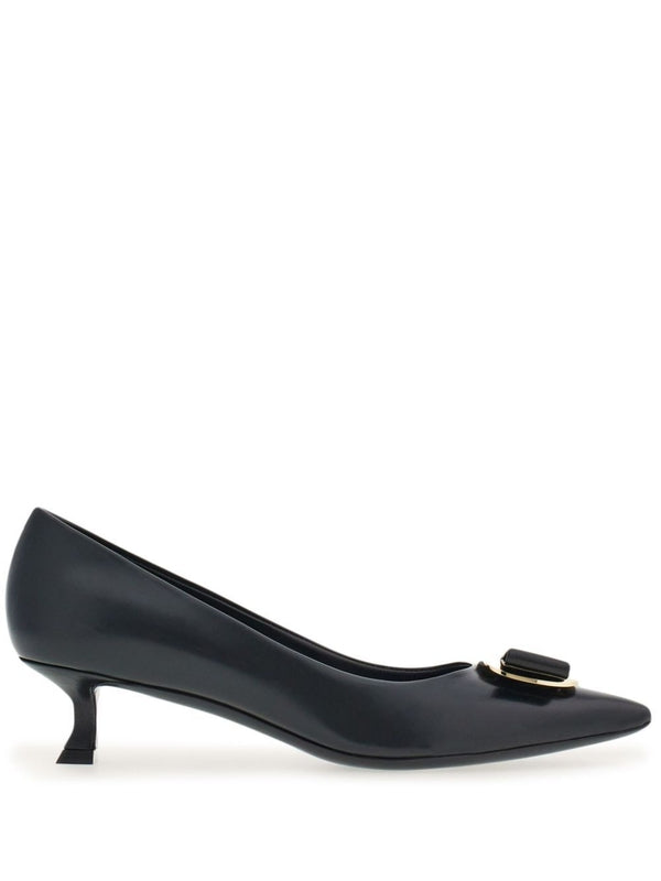 Vara Bow Leather Pumps Heelss