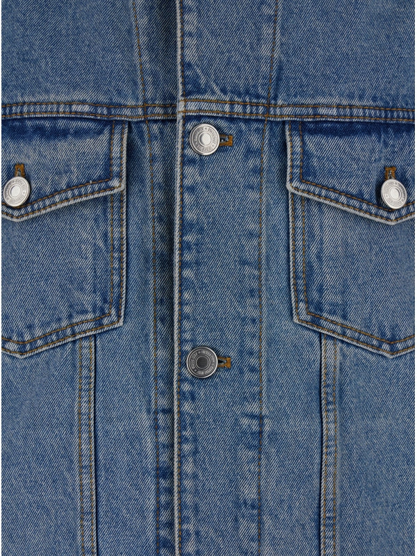 Back Logo Patch Denim Trucker Jacket