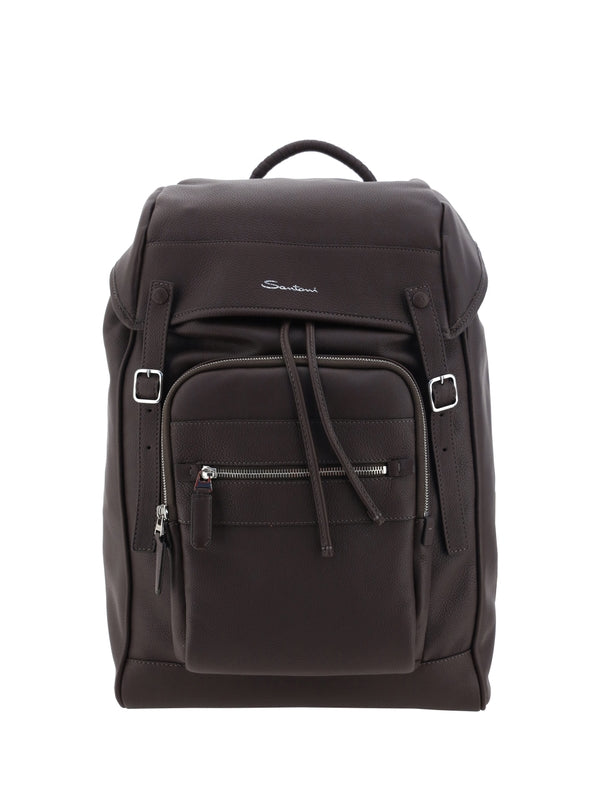 Logo Printing Leather Backpack