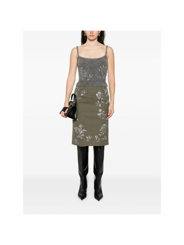 Floral Embroidered Skirt