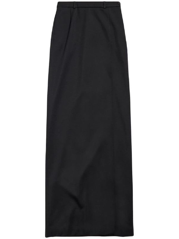 Wool Slit Maxi Skirt