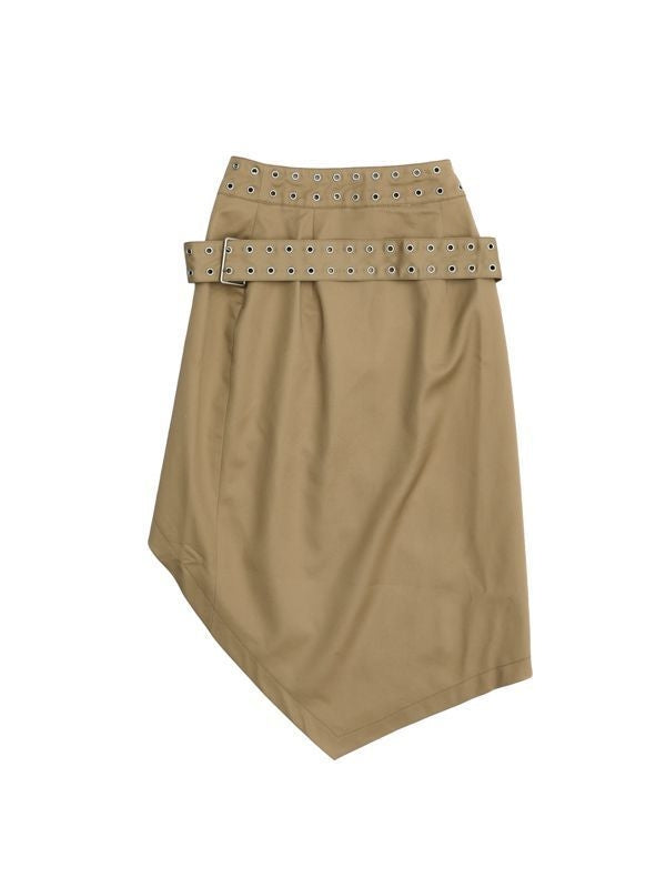 Belted Wrap Tie Midi Skirt