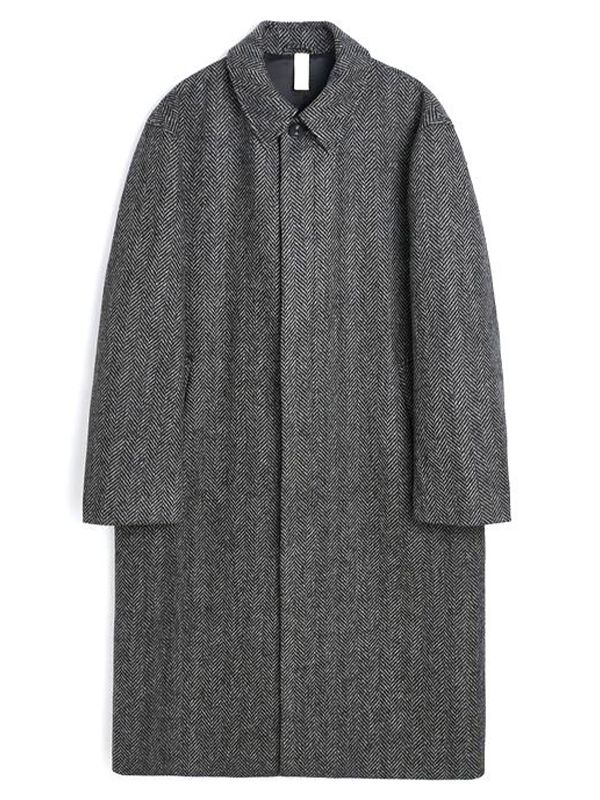 Winter Herringbone Wool Coat