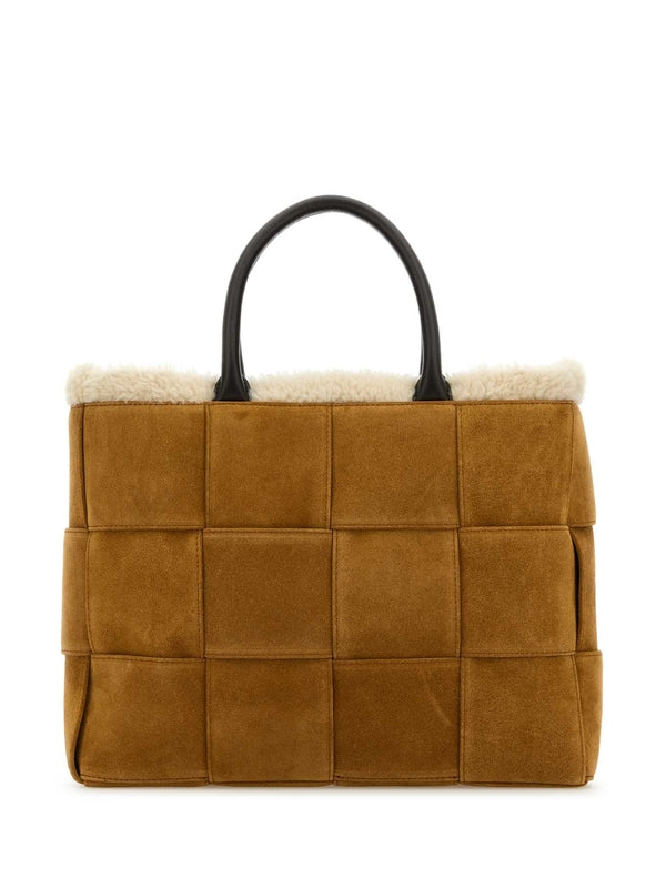 Arco Intreccio Suede Small Tote Bag