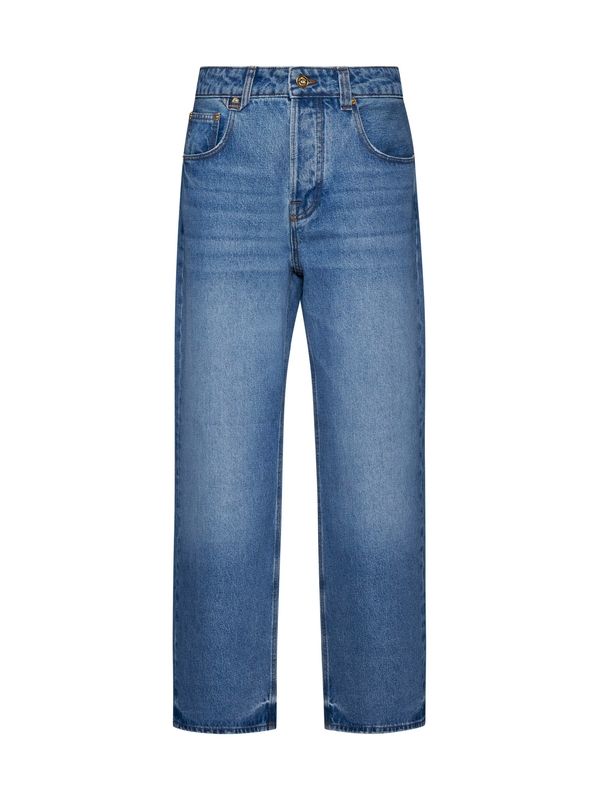 后背徽标贴片牛仔裤