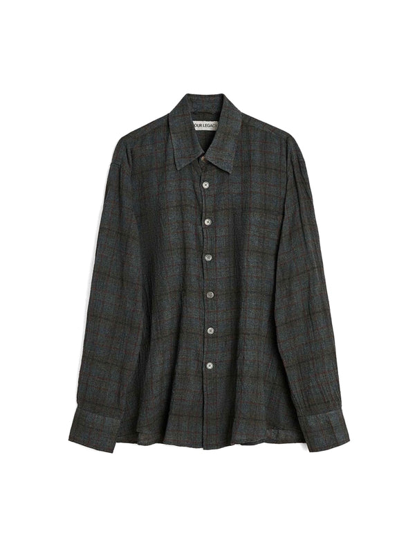 BAZAAR Check Pattern Cotton Blend Shirt