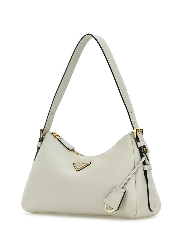 Aimee Triangle Logo Leather Medium Shoulder Bag