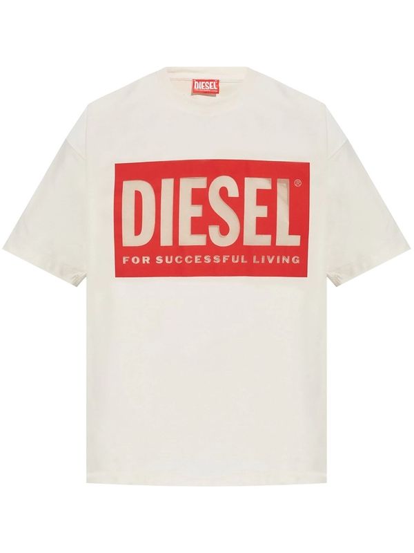 DIESEL - Sheer Logo Detail Short Sleeve T-Shirt - Jente