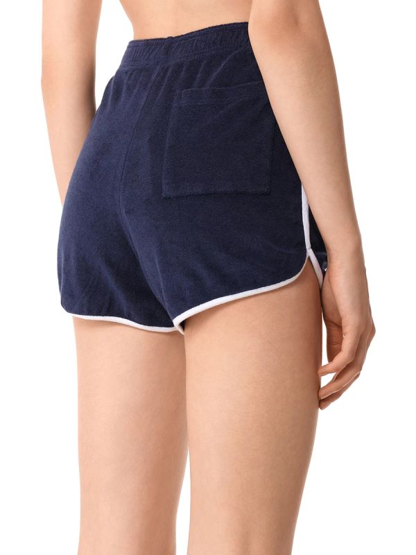 Logo Embroidered Terry Cotton Shorts