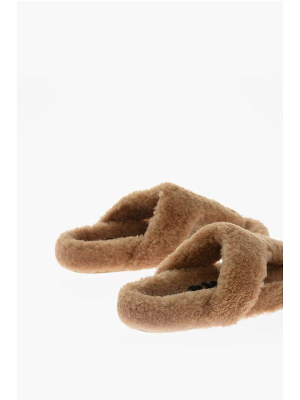 Shearling Detail Flip-Flops