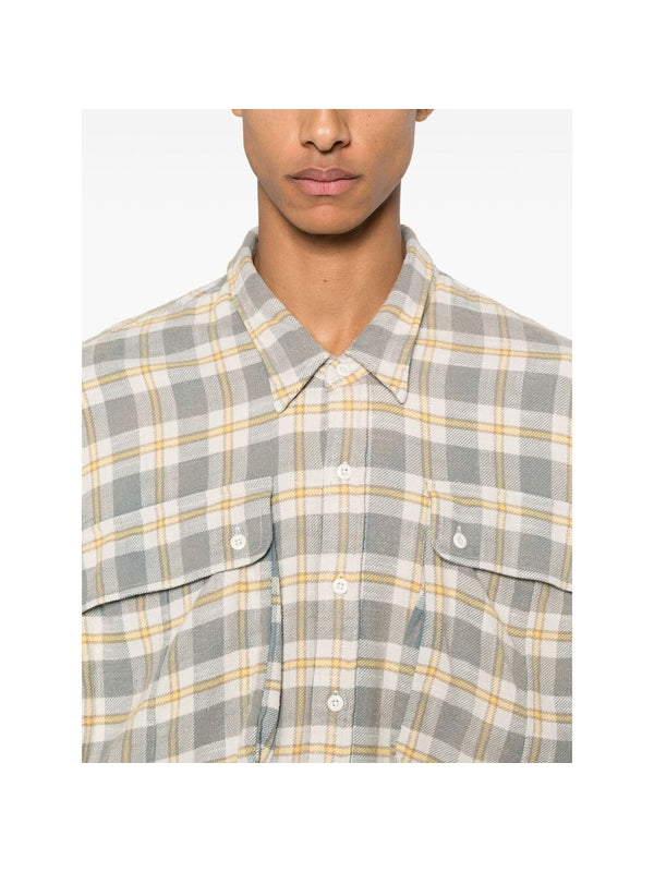 Check Pattern Double Pocket Cotton Shirt