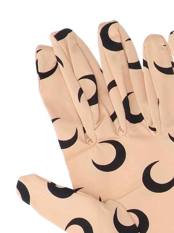 Moon Printing Nylon Stretch Long Gloves