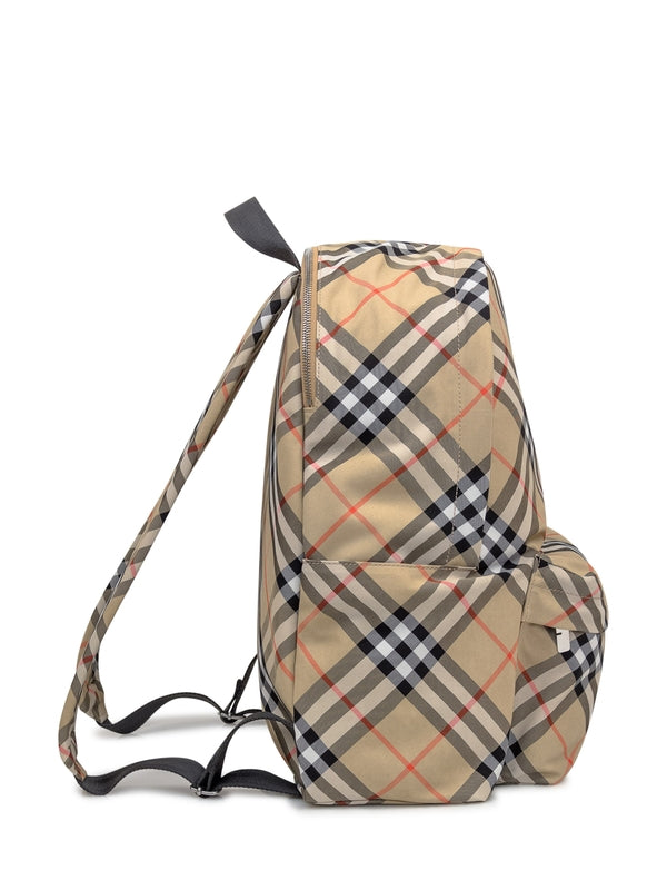 Ekd Check Pattern Pocket Backpack