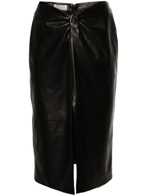 Twist Lambskin Pencil Skirt