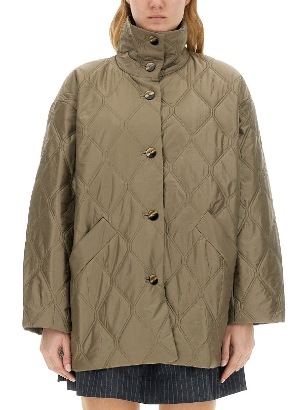 Shiny Quilted Nylon Jacket