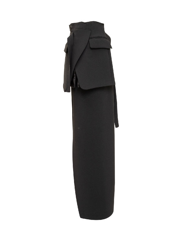 Tailored Pocket Panel Slit Skirt